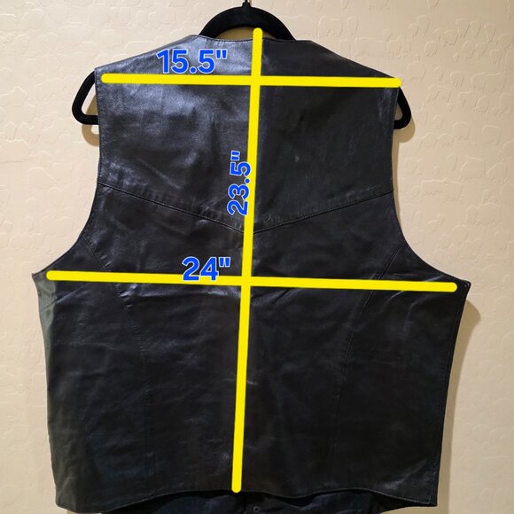 Vintage Modal New York Men's Black Genuine Leather Lined Vest w/ Pockets SZ XL - Picture 10 of 14